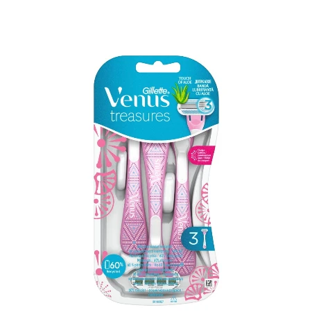 GILLETTE JEDNOKRATNI BRIJAČ VENUS TREASURES 3 KOM PINK