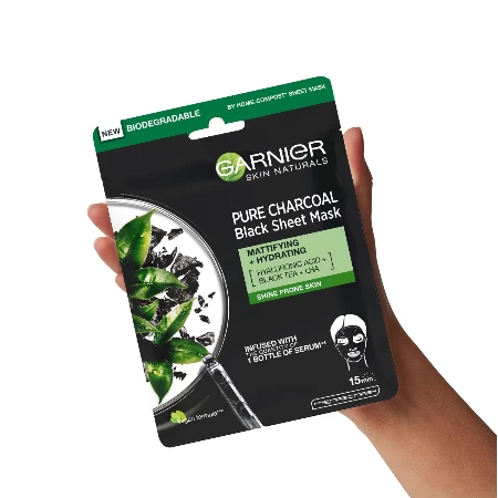 GARNIER SKIN NATURALS MASKA ZA LICE 28G PURE CHARCOAL BLACK