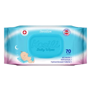 KOSILI VLAŽNE MARAMICE BABY 70KOM SA POKLOPCEM PLAVE