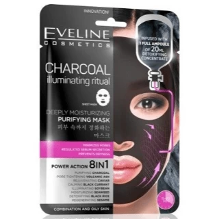 EVELINE MASKA ZA LICE 8 IN 1 CHARCOAL 20ML