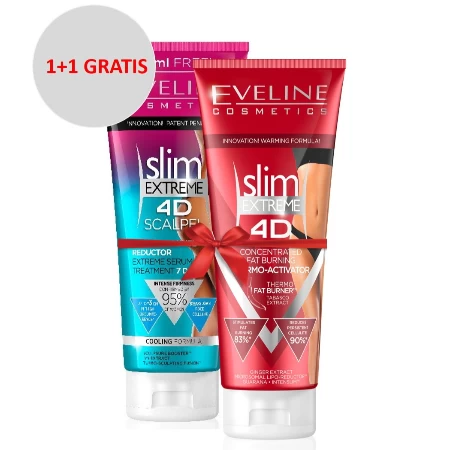 EVELINE DUO ANTI-CELL.SLIM EXTREME 4D SCALPEL 250ML+THERMOACTIVE SERUM WAIST