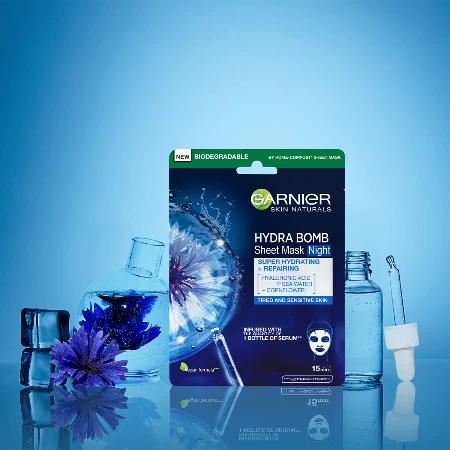 GARNIER SKIN NATURALS MASKA ZA LICE U MARAMICI 32G HYDRA BOMB NIGHT