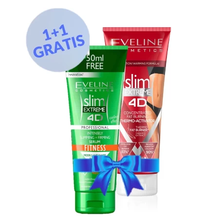 EVELINE DUO ANTI-CELL.SLIM EXTREME FITNESS 250ML+THERMOACTIVE SERUM WAIST