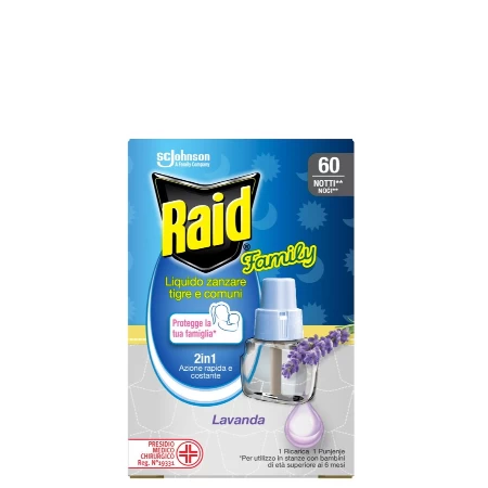 RAID INSEKTICID ELEKTRIČNI REFIL 60 NOĆI 36ML FAMILY LAVANDA
