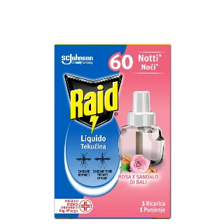 RAID INSEKTICID ELEKTRIČNI REFIL 60 NOĆI 21ML ROSE&SANDALWOOD