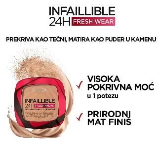 LOREAL KOMPAKTNI PUDER INFAILLIBLE 24H FRESH WEAR 9G 180