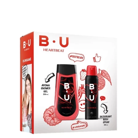 BU SET HEARTBEAT(GEL ZA TUŠIRANJE 250ML+DEO 150ML)