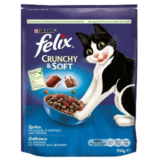 FELIX GRANULE ZA MAČKE 950G LOSOS I TUNA SA POVRĆEM