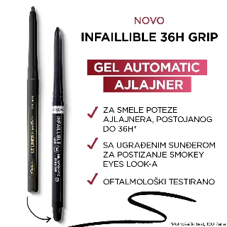 LOREAL EYELINER INFALLIBLE GRIP GEL AUTOMATIC INTENSE BLACK