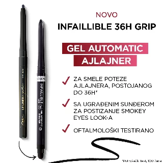 LOREAL EYELINER INFALLIBLE GRIP GEL AUTOMATIC EMERALD GREEN
