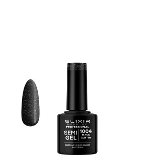 ELIXIR SEMI GEL LAK U BOJI 8ML 1004 GLITTER BLACK