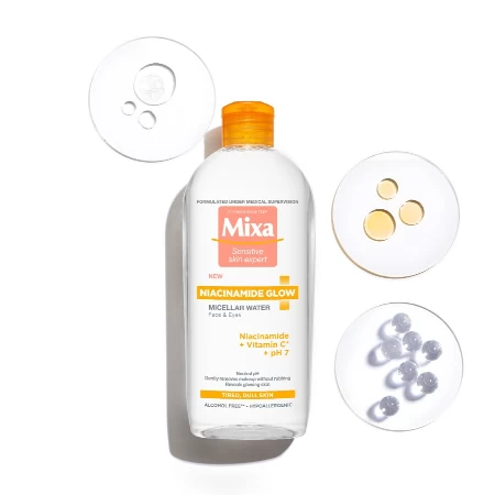 MIXA MICELARNA VODA 400ML NIACINAMIDE GLOW