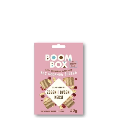 BOOM BOX OVSENI KEKS 50G BRUSNICA
