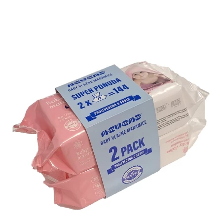NEVENA BABY VLAŽNE MARAMICE DUO PACK (2X72KOM) PLAVE