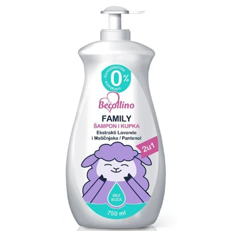 BECOLLINO ŠAMPON&KUPKA 750ML FAMILY  2 U 1 PUMPICA LAVANDA I MATIČNJAK/PANTENOL