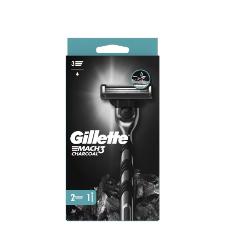 GILLETTE BRIJAČ MACH 3 CHARCOAL + DOPUNE 1 KOM