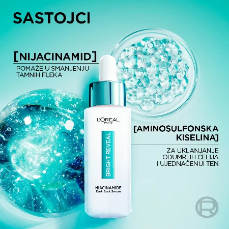LOREAL SERUM ZA LICE 30ML BRIGHT REVEAL NIACINAMIDE PROTIV TAMNIH FLEKA