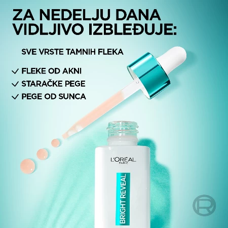 LOREAL SERUM ZA LICE 30ML BRIGHT REVEAL NIACINAMIDE PROTIV TAMNIH FLEKA
