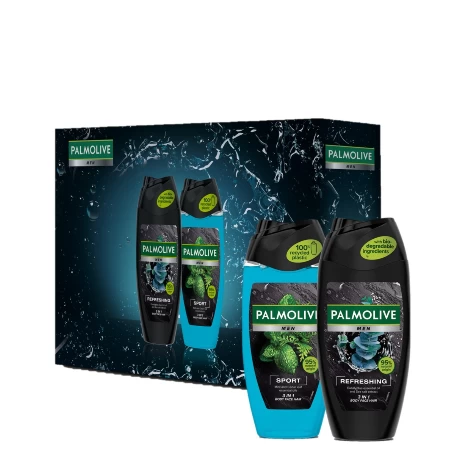 PALMOLIVE SET MEN (GEL ZA TUŠIRANJE 250ML REFRESHING+GEL ZA TUŠIRANJE 250ML SPORT)