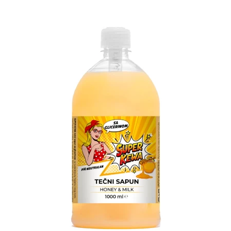 SUPER KEWA TEČNI SAPUN 1L MED I MLEKO