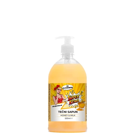 SUPER KEWA TEČNI SAPUN 500ML MED I MLEKO