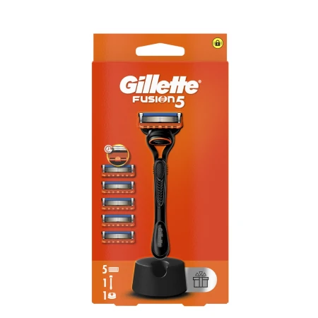 GILLETTE BRIJAČ FUSION 5 + DOPUNE 5 KOM + STALAK