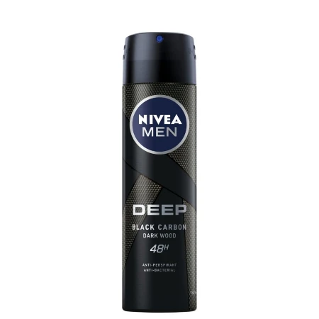 NIVEA DEO MEN 150ML DEEP BLACK CARBON DARKWOOD 80027