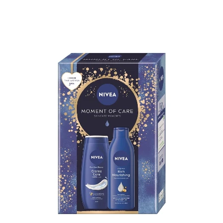 NIVEA SET W. MOMENT OF CARE (MLEKO ZA TELO 250ML + GEL ZA TUŠIRANJE 250ML)