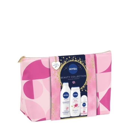 NIVEA SET W. BEAUTY COLLECTION (LOSION ZA TELO 400ML+ GEL ZA TUŠIRANJE 250ML+ROLL 50ML)NESESER