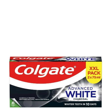 COLGATE DUO PACK PASTA 2X75ML ADVANCED WHITE CHARCOAL