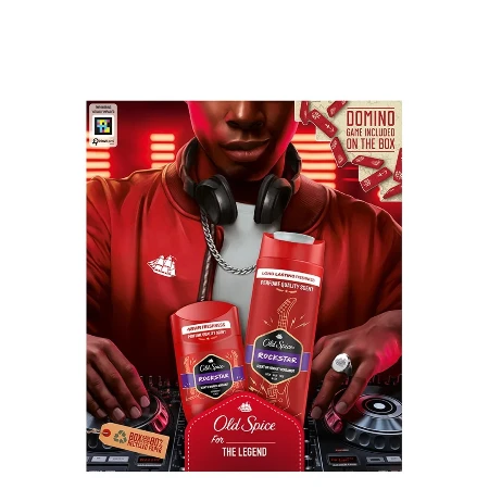 OLD SPICE SET ROCKSTAR(GEL ZA TUŠIRANJE&ŠAMPON 400ML+STIK 50ML+DOMINO IGRA)