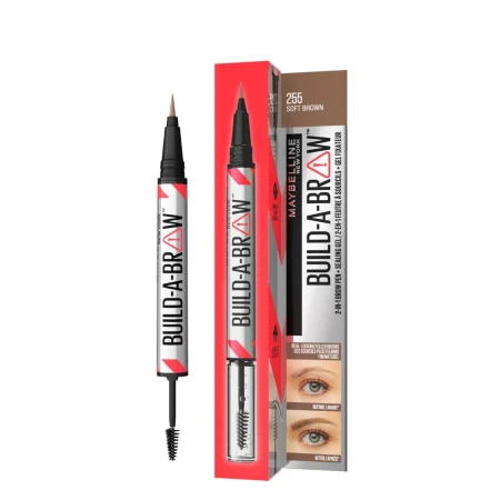 MAYBELLINE OLOVKA ZA OBRVE I GEL ZA FIKSIRANJE BUILD A BROW 255 SOFT BROWN