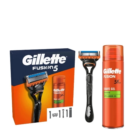 GILLETTE SET FUSION 5 (BRIJAČ FUSION 5 +GEL FUSION 5 SENSITIVE 200ML)