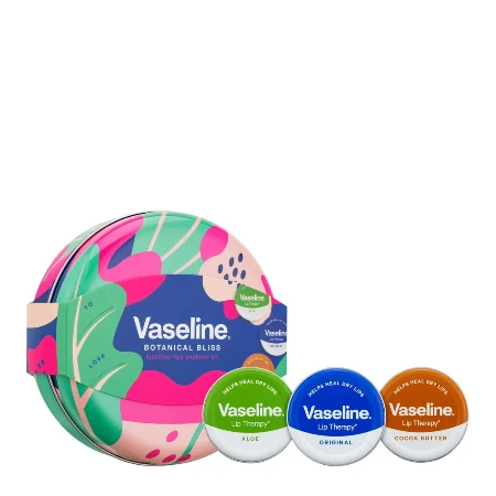 VASELINE SET BOTANICAL BLISS (BALZAM ZA USNE ORIGINAL+BALZAM ZA USNE ALOE+BALZAM ZA USNE COCOA)