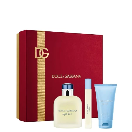 DOLCE&GABBANA LIGHT BLUE MALE SET(EDT 125ML + KUPKA 50ML + EDP 10ML)