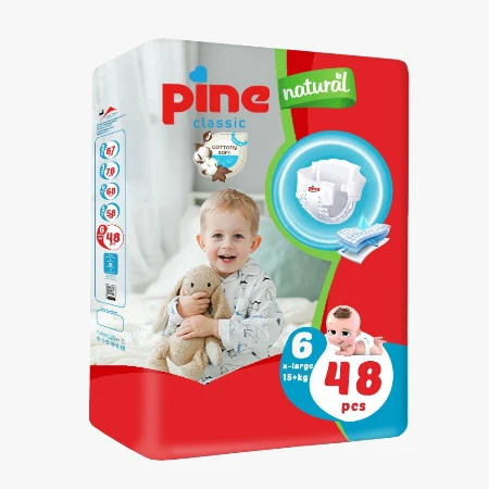 PINE PELENE CLASSIC NATURAL JUMBO 6 15+KG 48KOM