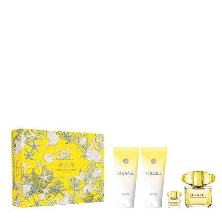 VERSACE YELLOW DIAMOND SET(EDT 90ML+BODY LOSION 100ML+SHOWER GEL 100ML+EDT 5ML)5200635 W