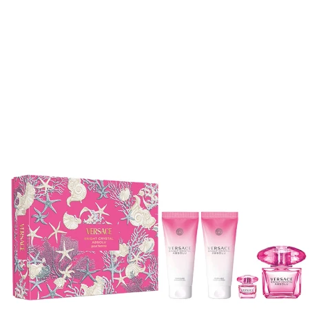 VERSACE BRIGHT CRYSTAL ABSOLU SET(EDP 90ML+SHOWER GEL 100ML+BODY LOSION 100ML+EDP 5ML)5110635 W