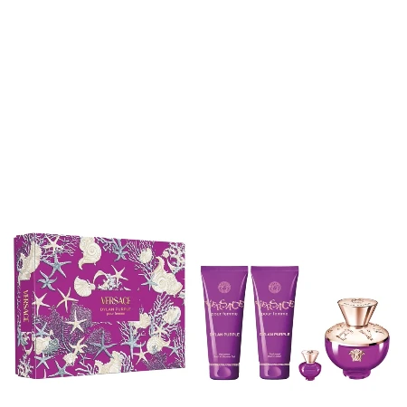 VERSACE DYLAN PURPLE SET(EDP 100ML+SHOWER GEL 100ML+BODY LOTION 100ML+EDP 5ML)7022635 W