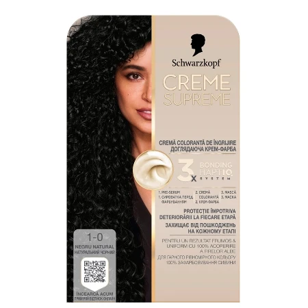 SCHWARZKOPF CREME SUPREME BOJA ZA KOSU 1-0 DEEP BLACK