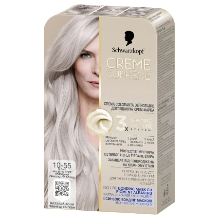 SCHWARZKOPF CREME SUPREME BOJA ZA KOSU 10-55 PLATINUM SILVER BLONDE