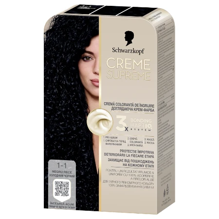 SCHWARZKOPF CREME SUPREME BOJA ZA KOSU 1-1 COOL BLACK