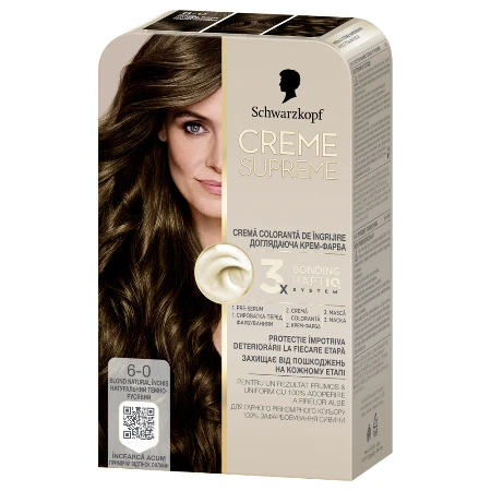 SCHWARZKOPF CREME SUPREME BOJA ZA KOSU 6-0 NATURAL LIGHT BROWN