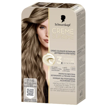 SCHWARZKOPF CREME SUPREME BOJA ZA KOSU  7-16 COOL ASH BLONDE
