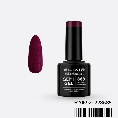 ELIXIR SEMI GEL LAK U BOJI 8ML 868 METALLIC INCARNADINE