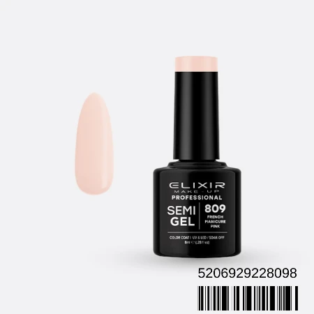 ELIXIR SEMI GEL LAK U BOJI 8ML 809 FRENCH MANICURE PINK