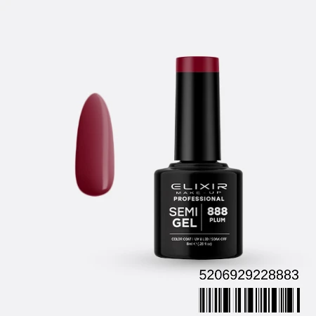 ELIXIR SEMI GEL LAK U BOJI 8ML 888 PLUM