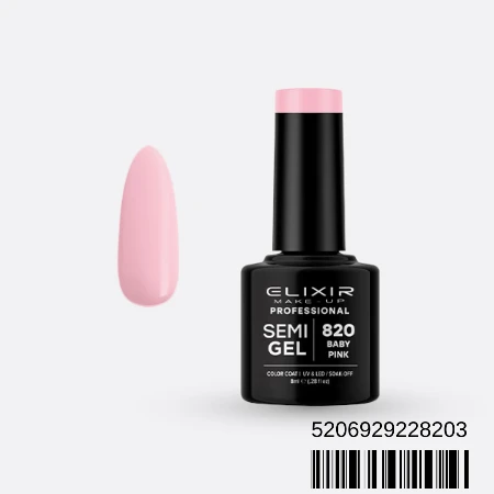 ELIXIR SEMI GEL LAK U BOJI 8ML 820 BABY PINK