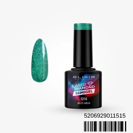 ELIXIR SEMI GEL LAK U BOJI 8ML 1210 LASER DIAMOND KELLY GREEN