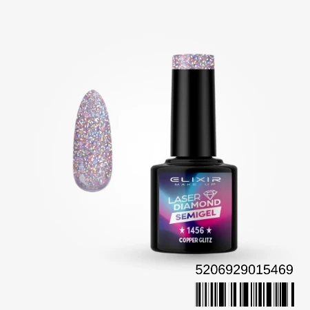 ELIXIR SEMI GEL LAK U BOJI 8ML 1456 LASER DIAMOND COPPER GLITZ